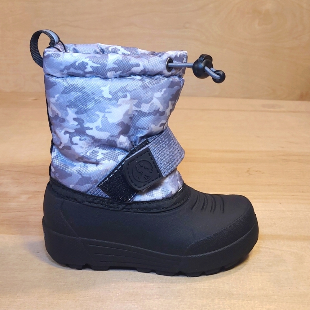 Northside Black Gray Insulated Kids Winter Snow Boots